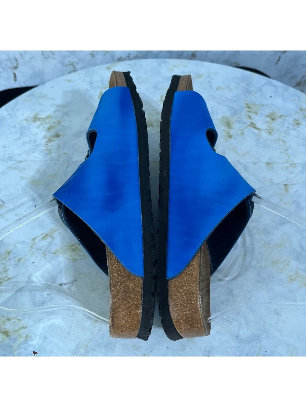 Papillio by Birkenstock 38 Womens Size 7 Shoes Blue Slides Comfort Casual Sandal